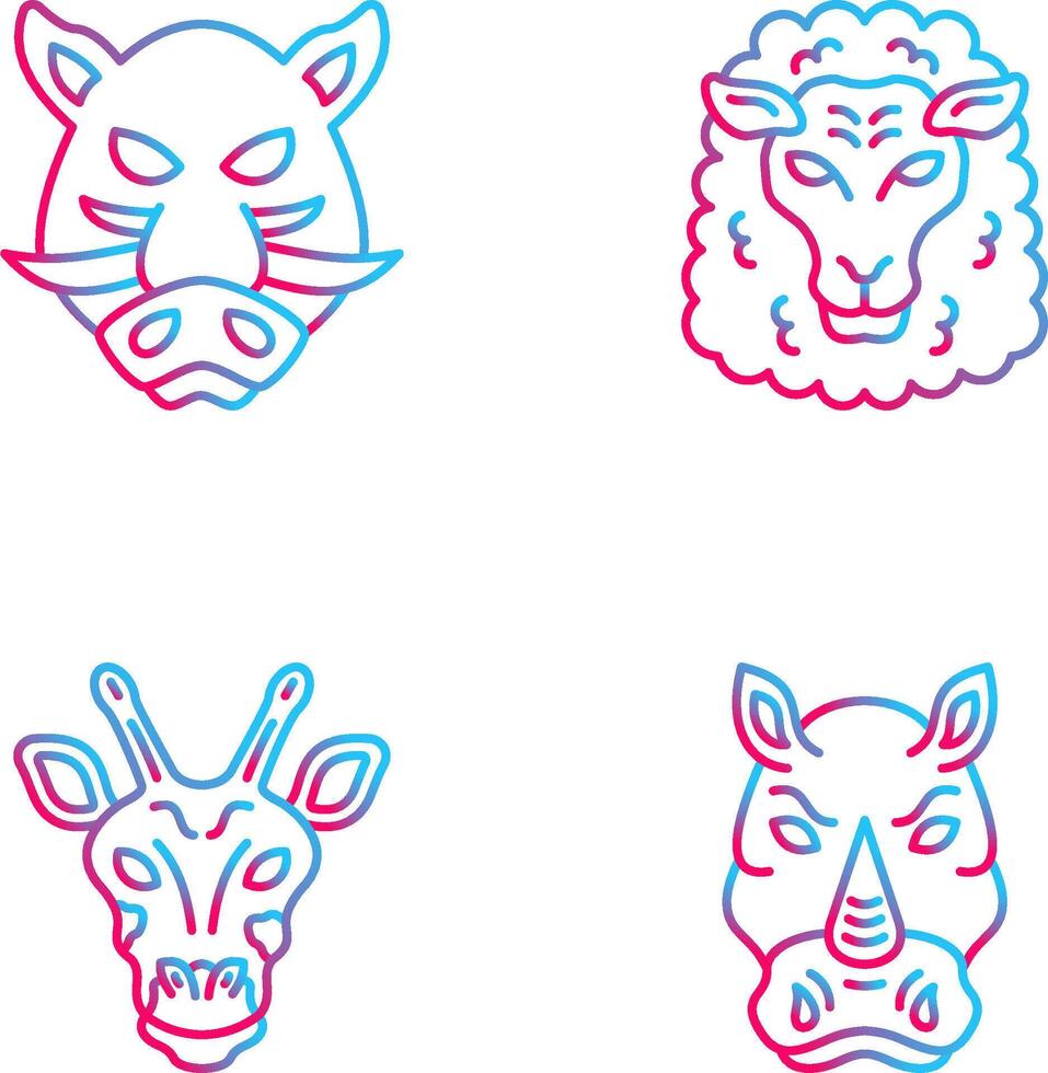 Sheep and Boar Icon vector