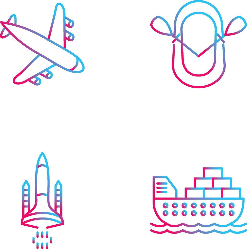 Landing Airplane and Dinghy Icon vector