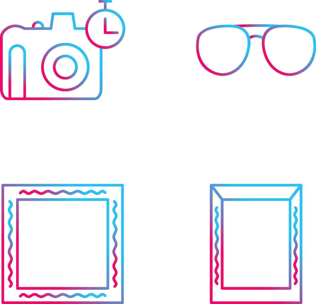 lentes y Temporizador en cámara icono vector