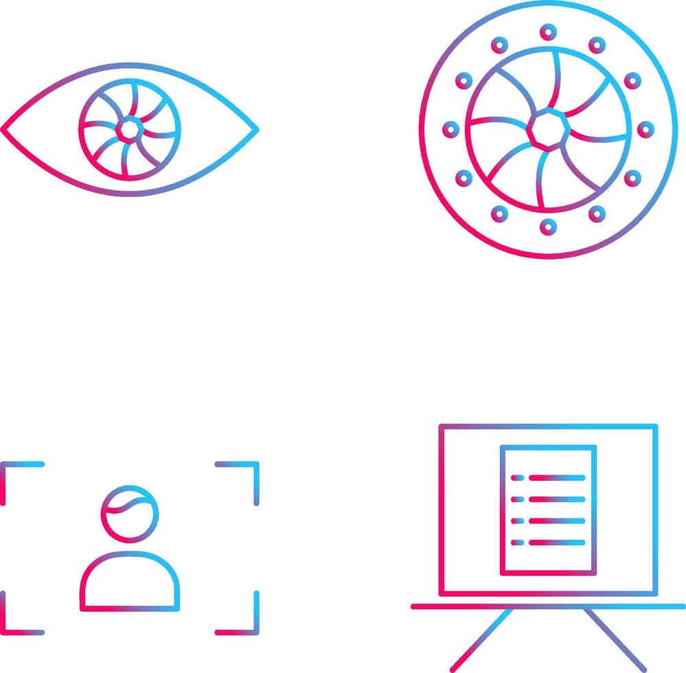 eye and optical diaphram Icon vector