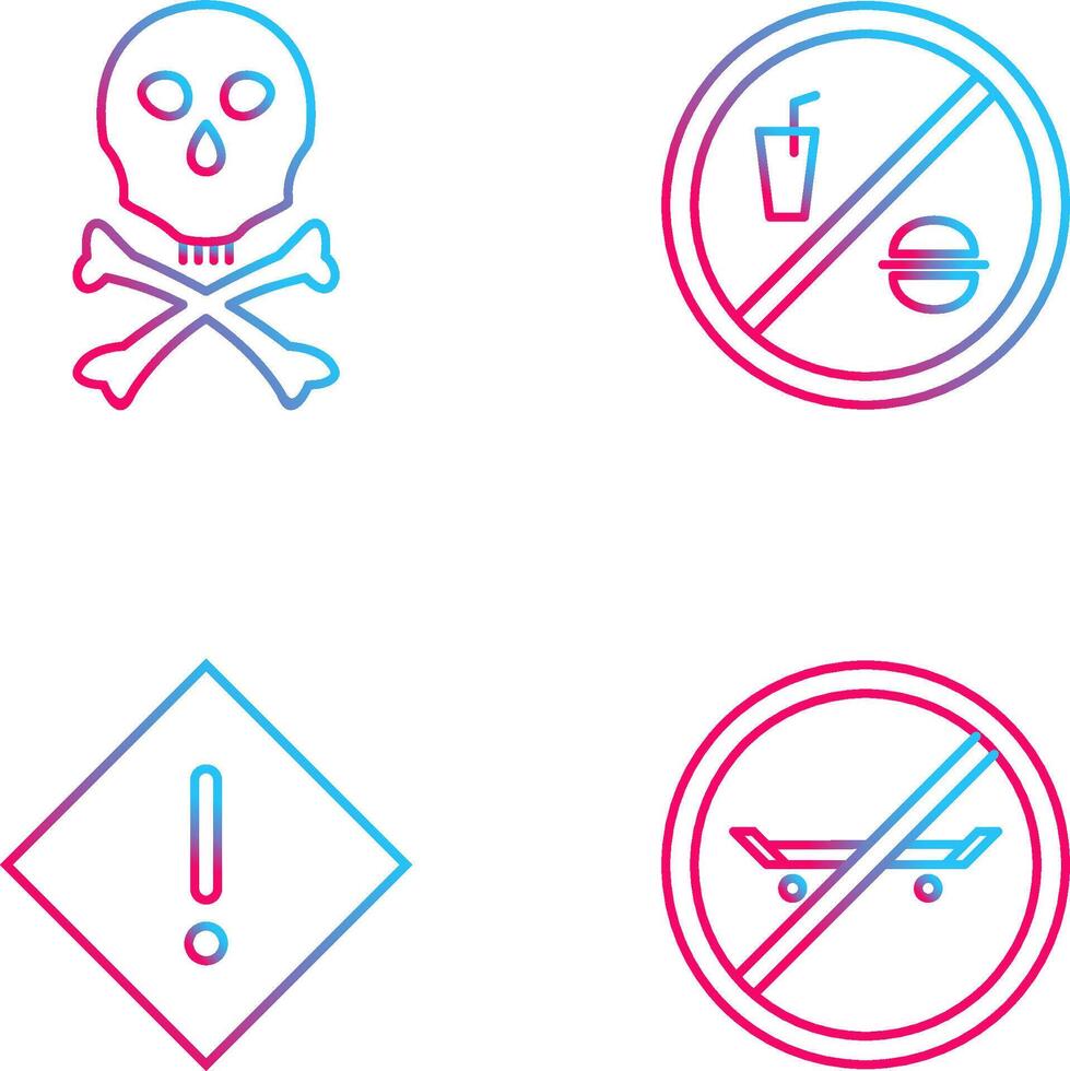 death sign and no foods or drink Icon vector