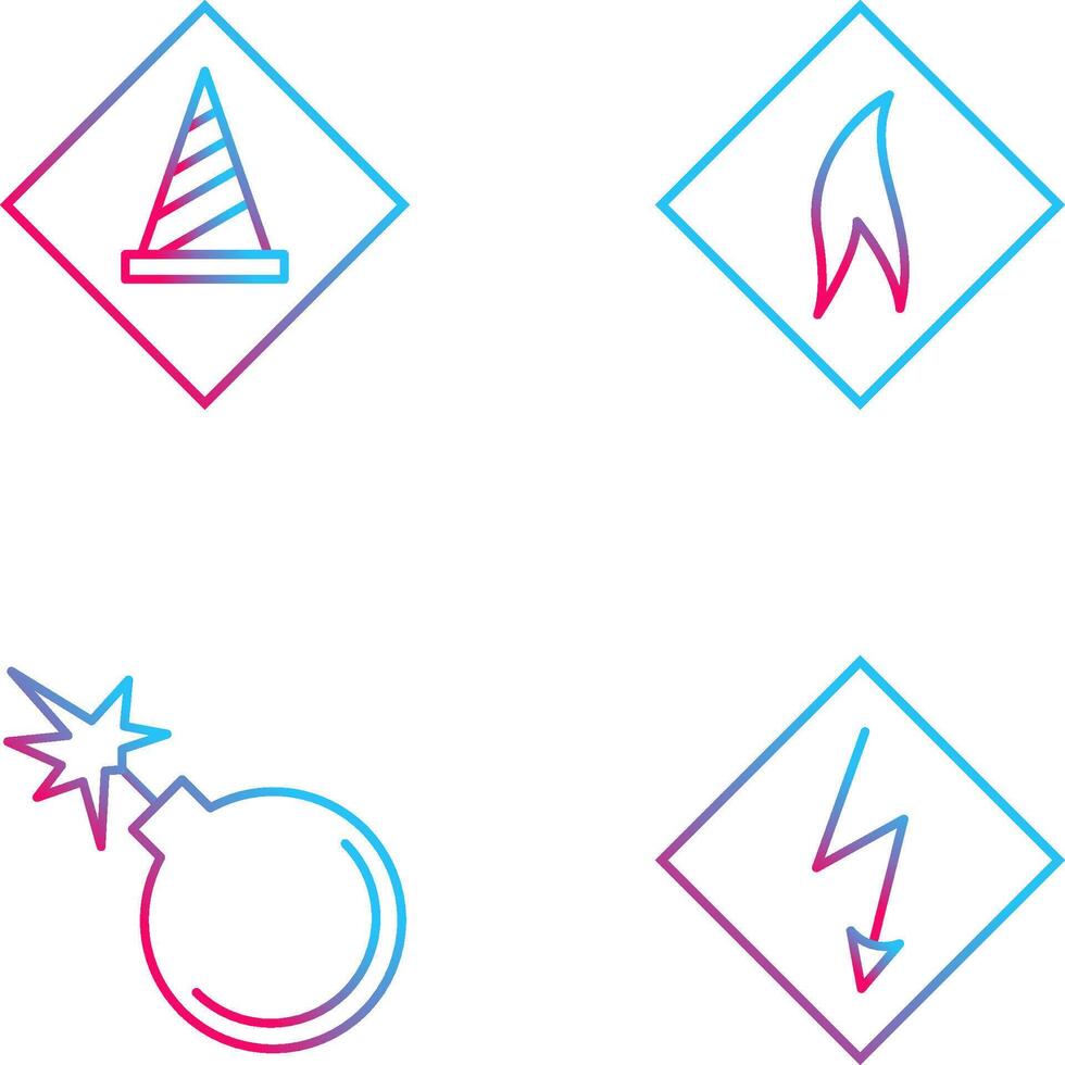 under construction and flammable material Icon vector