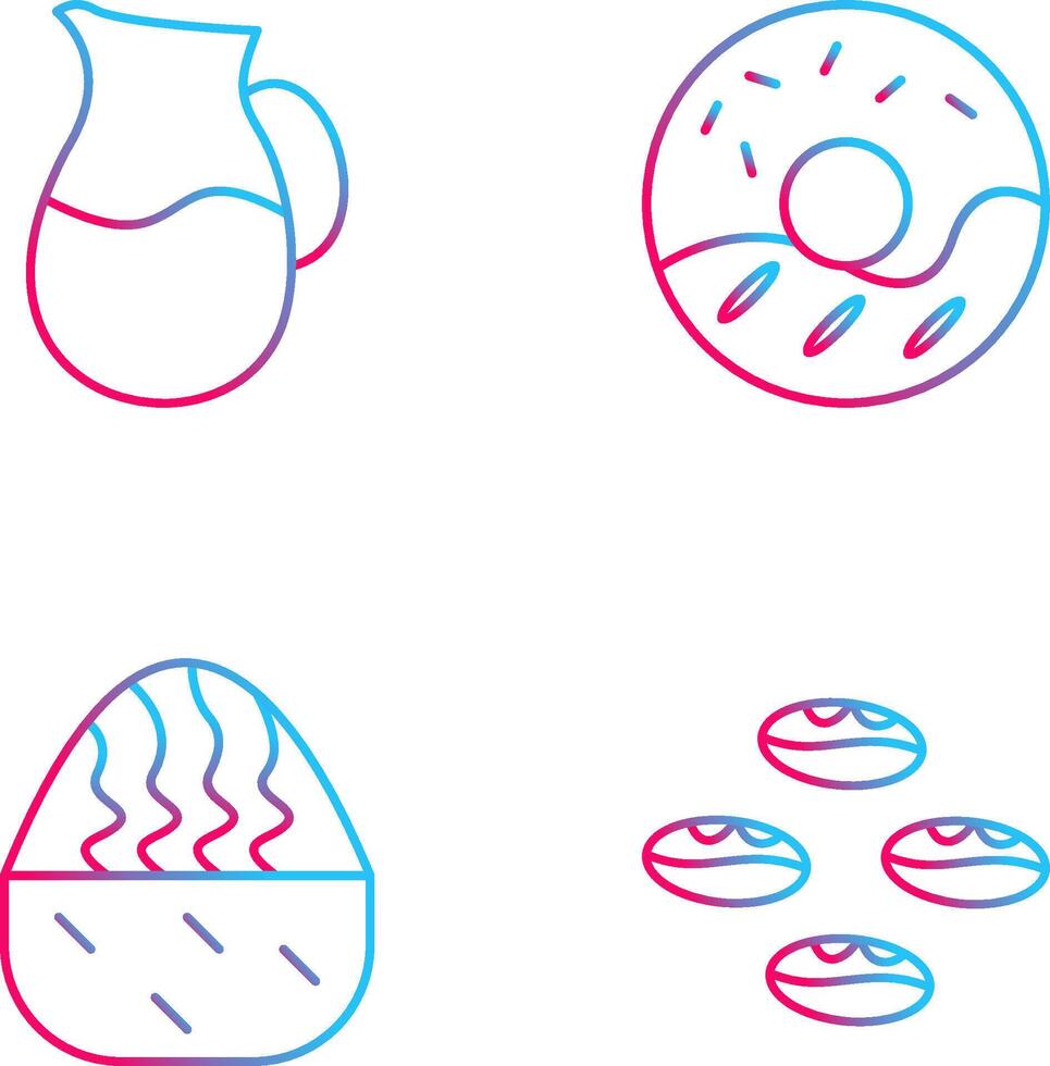 milk jug and cream doughnut Icon vector