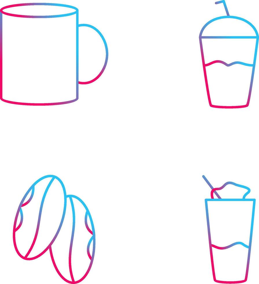 Coffee mug and Frappe Icon vector