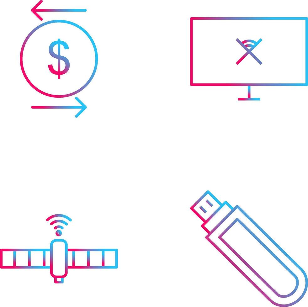 transaction and disconnected network Icon vector