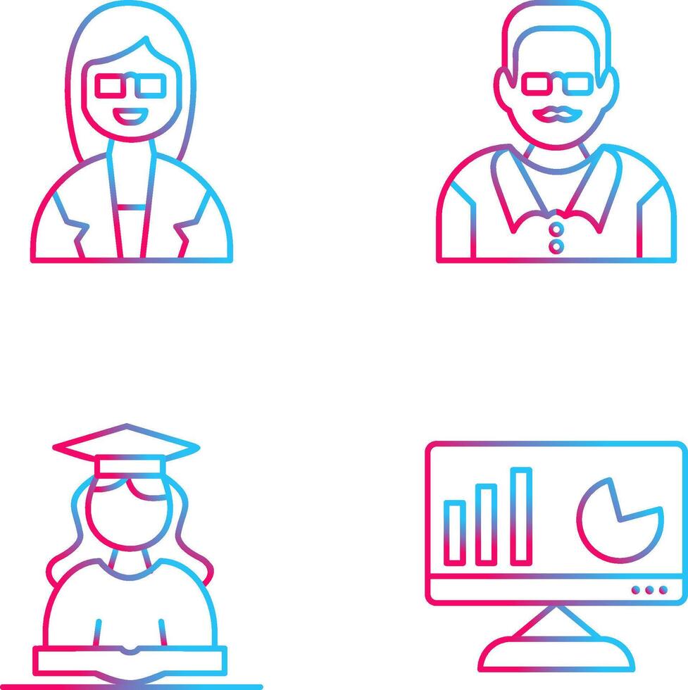 Female Professor and Male Professor Icon vector