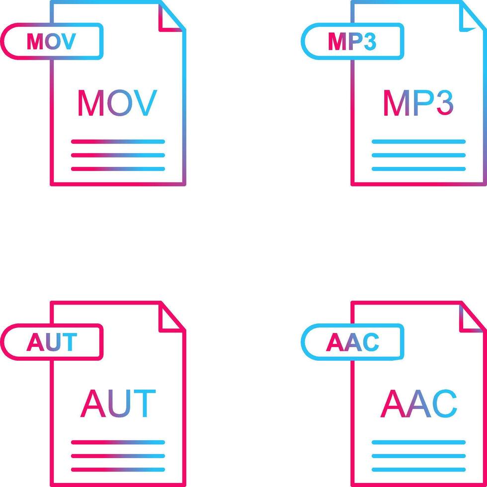 MOV and MP3 Icon vector