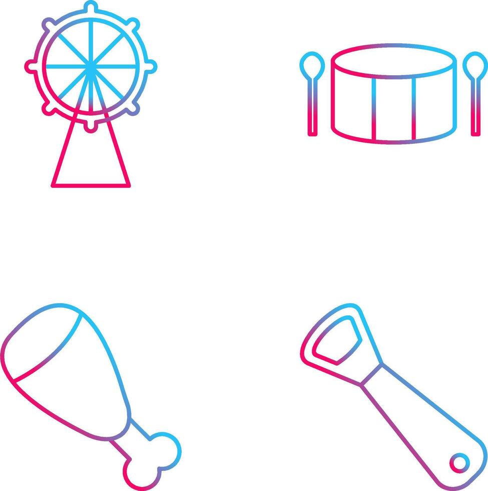 Ferris Wheel and Drum Icon vector