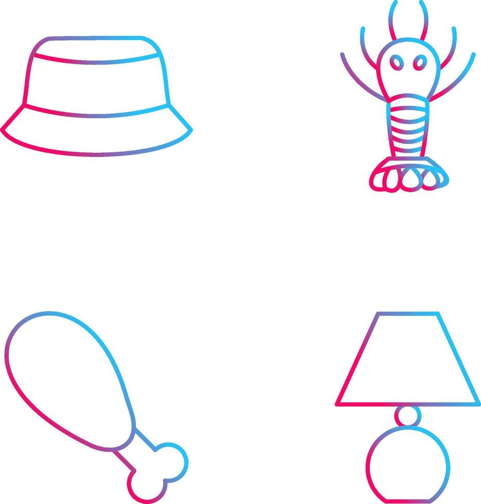 Men Hat and Lobster Icon vector