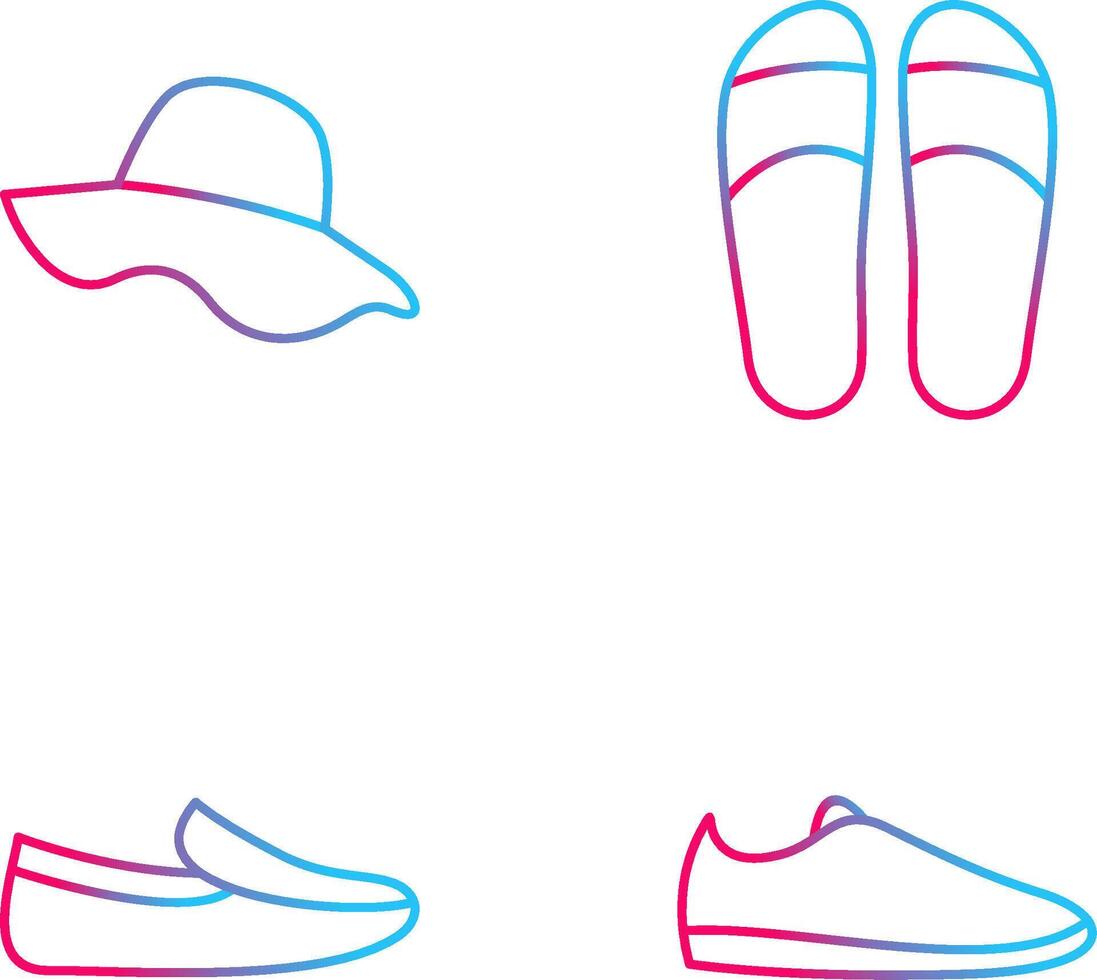 sombrero y zapatillas icono vector