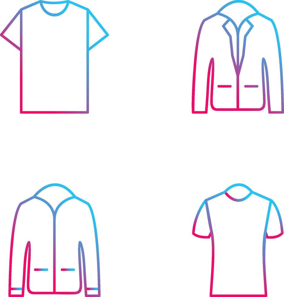 Plain T Shirt and Stylish Jacket Icon vector