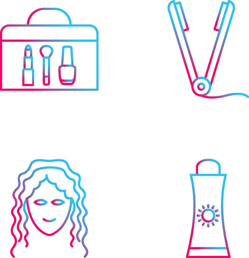 Cosmetics and Straightener Icon vector