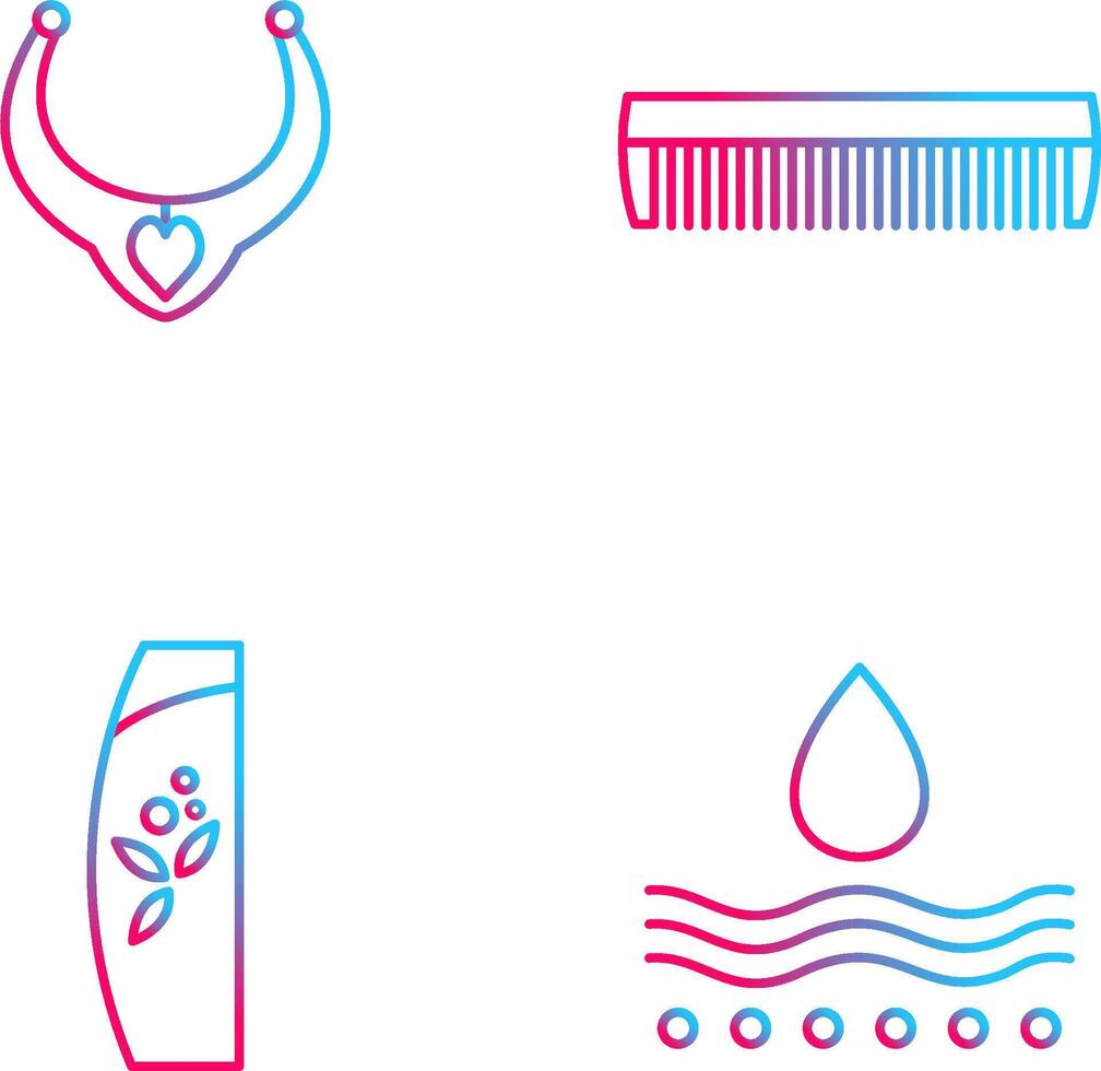 Necklace and Comb Icon vector