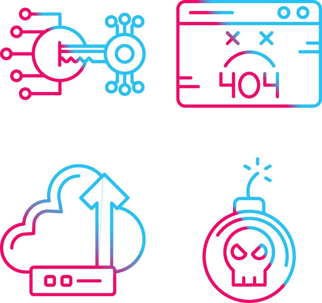 Encryption and 404 Error Icon vector