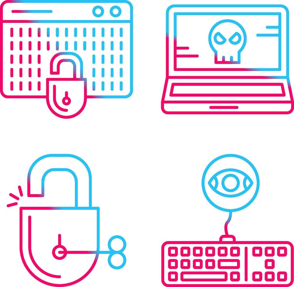 Hacking and Laptop Icon vector