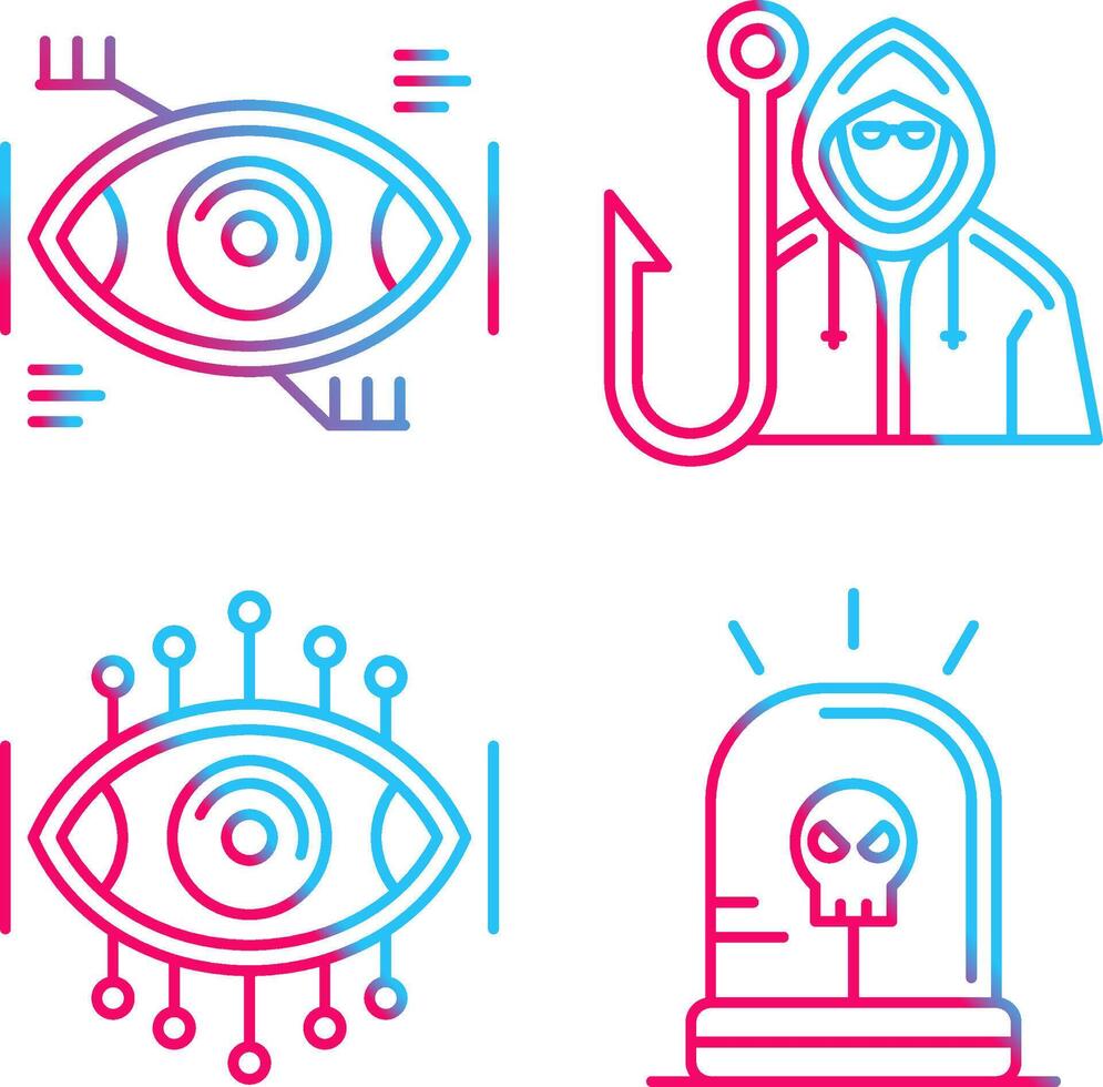 Eye Recongnition and Phishing Icon vector