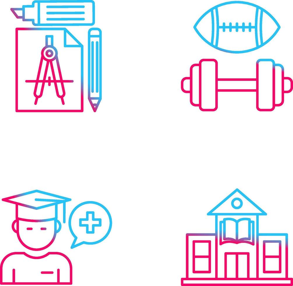 Study Tools and Sport Faculty Icon vector