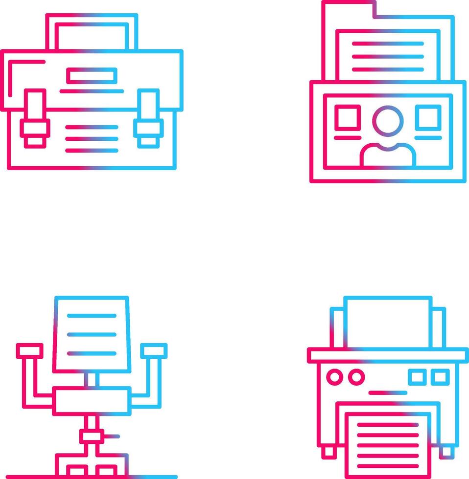 Briefcase and Folder Icon vector