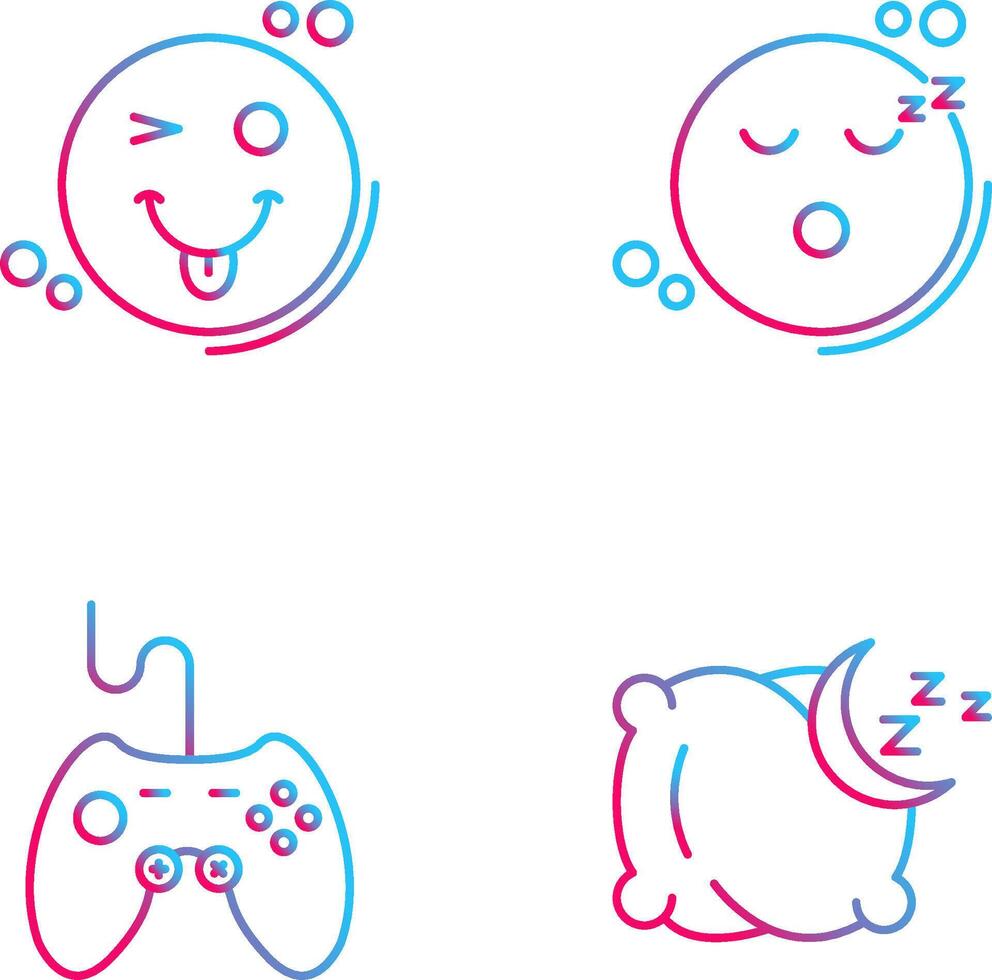 Tongue Out and Sleep Icon vector
