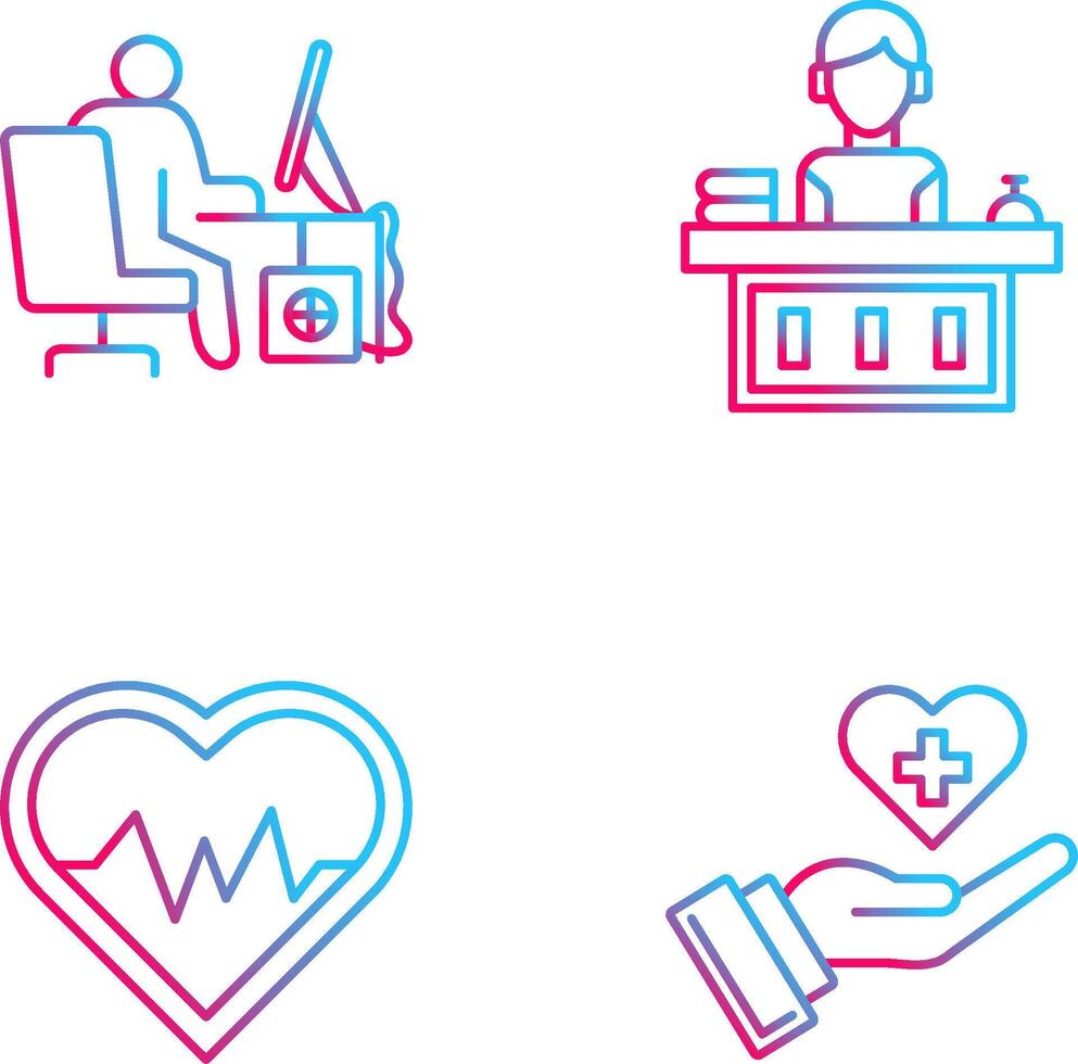Computer Worker and Office Reception Icon vector