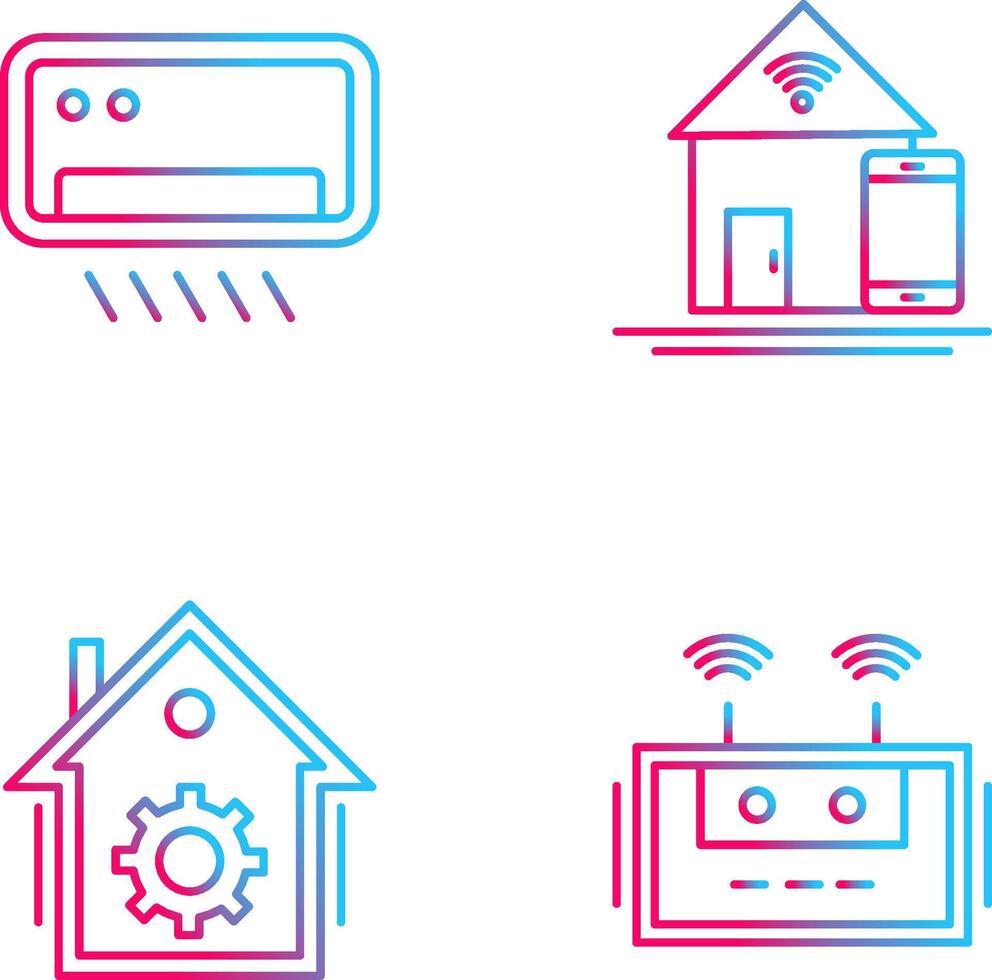 Air Conditioner and Home Automation Icon vector