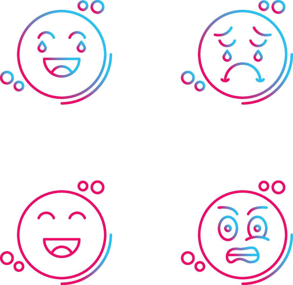 Loughing and Unhappy Icon vector