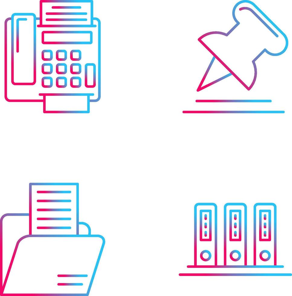 Fax Machine and Pin Icon vector