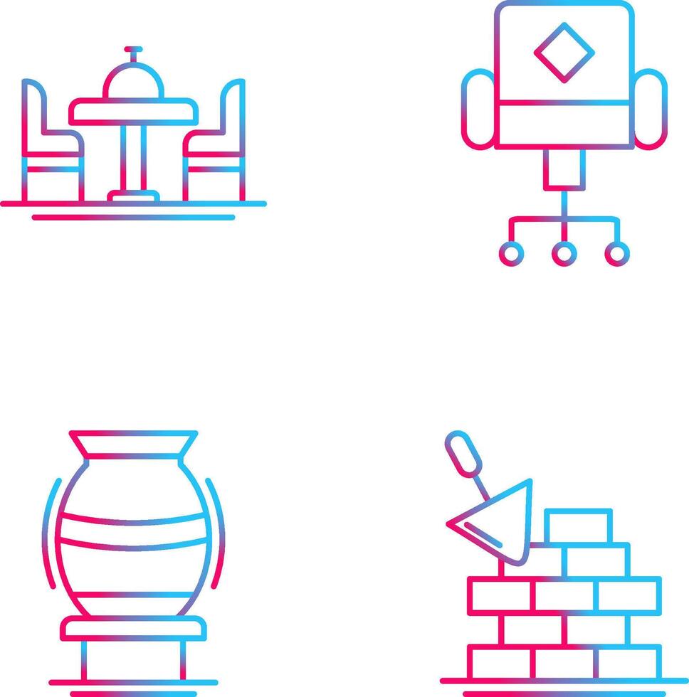 Chair and Dinning Table Icon vector