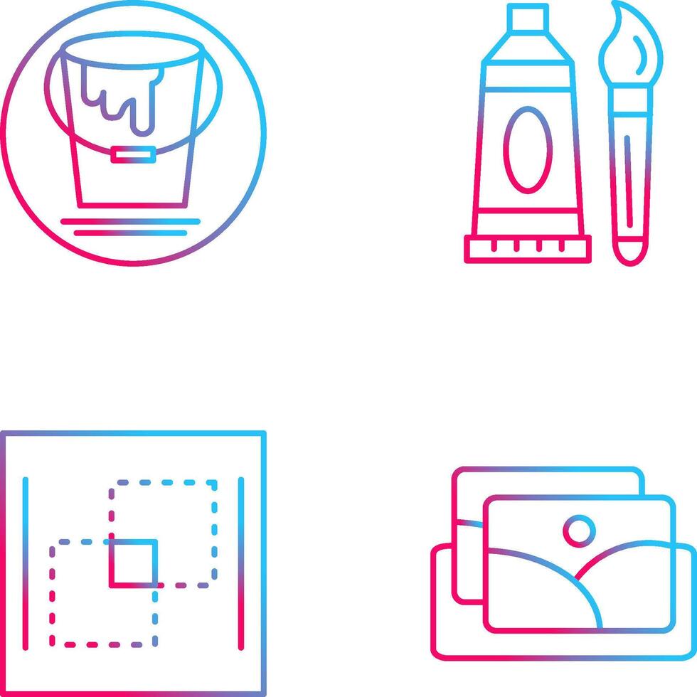 paint bucket and oil paint Icon vector