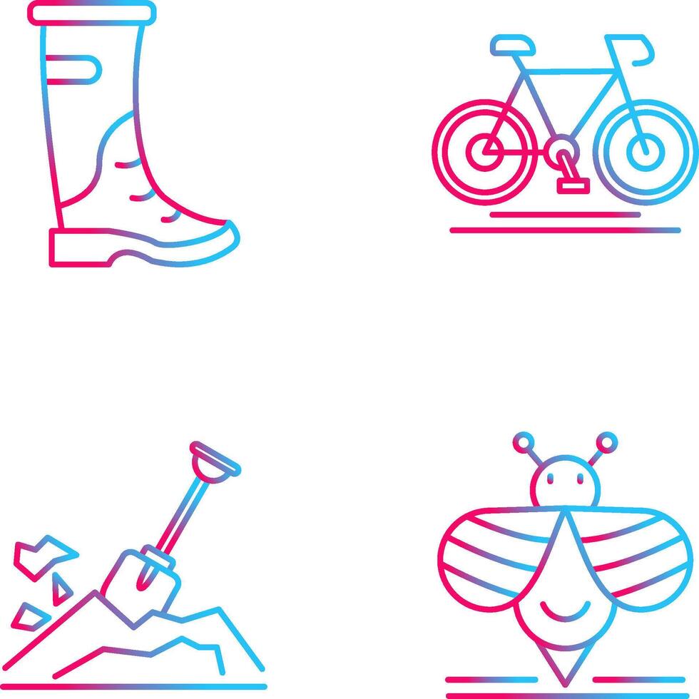 Rain Boots and Cycling Icon vector