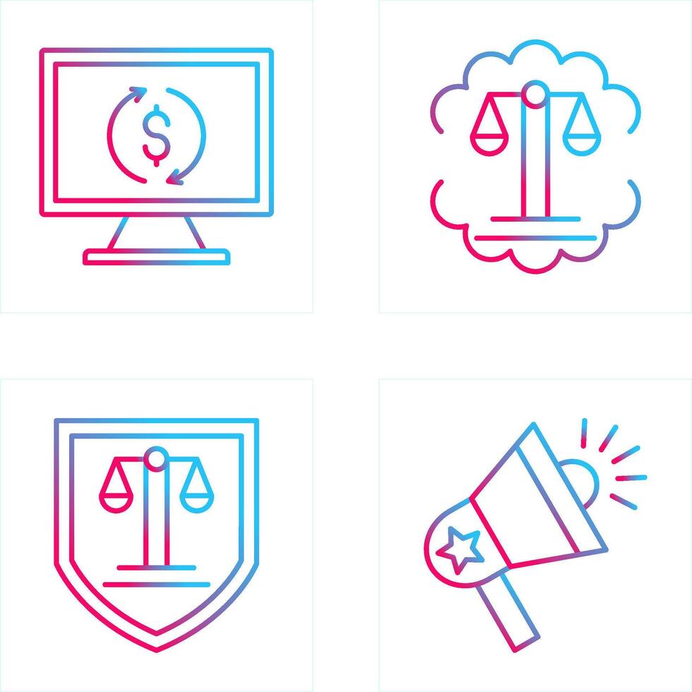 Demonstrator and Justice Scale Icon vector