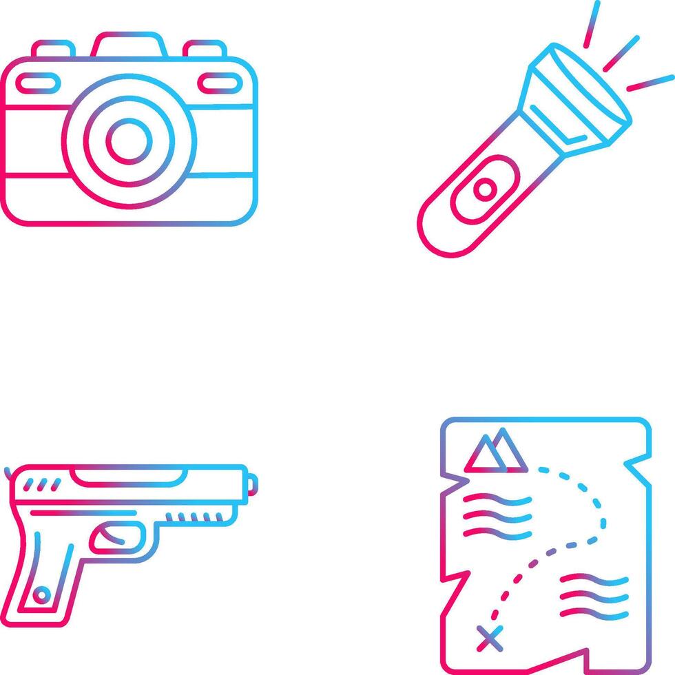 Camera and Flash Light Icon vector