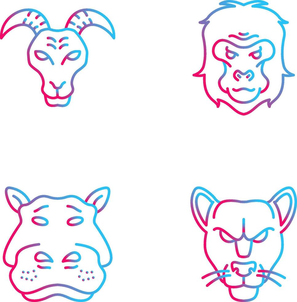 Goat and Gorilla Icon vector