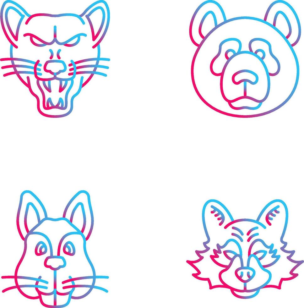 Wolf and Panda Icon vector