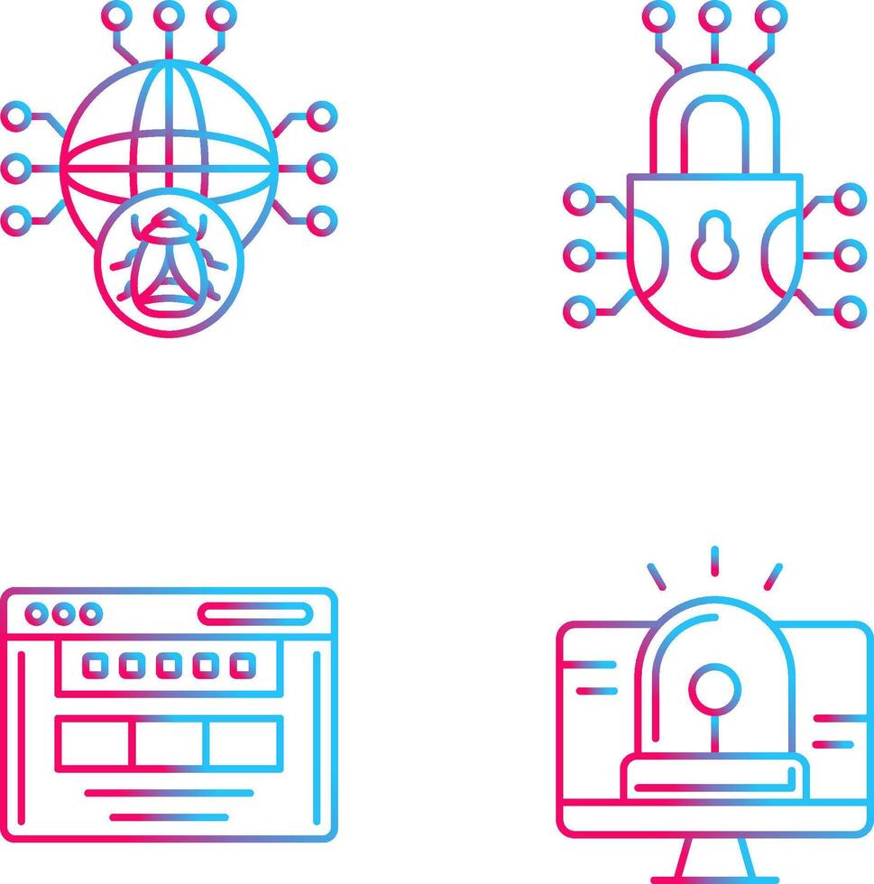 Global Malware and Cyber defence Icon vector