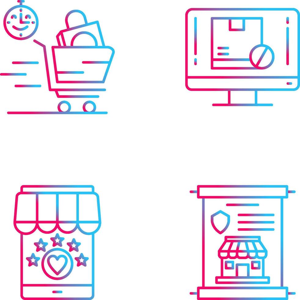 Happy Hour and Out of Stock Icon vector
