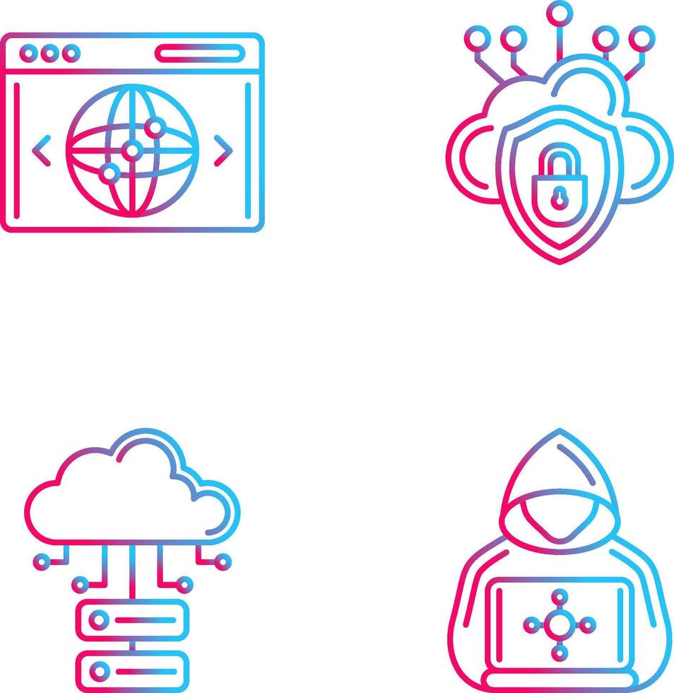 Cloud Security and Website Icon vector