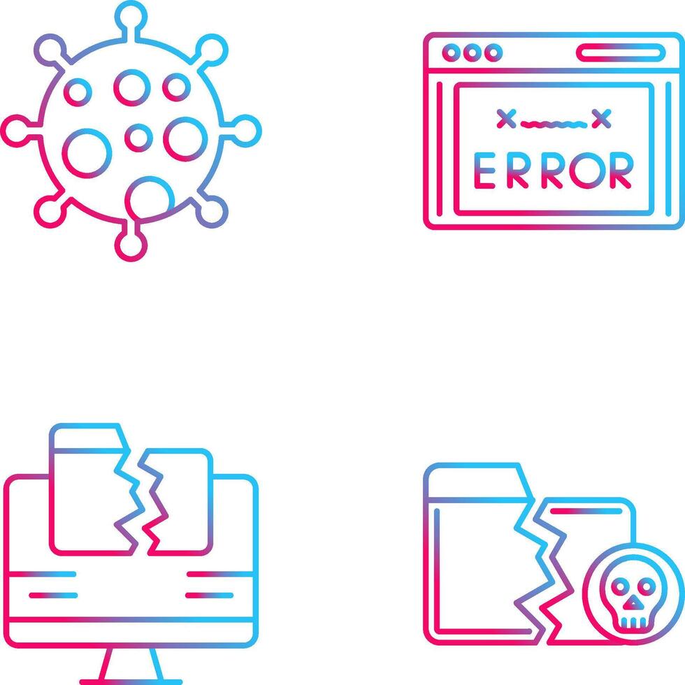 Virus and Error Code Icon vector