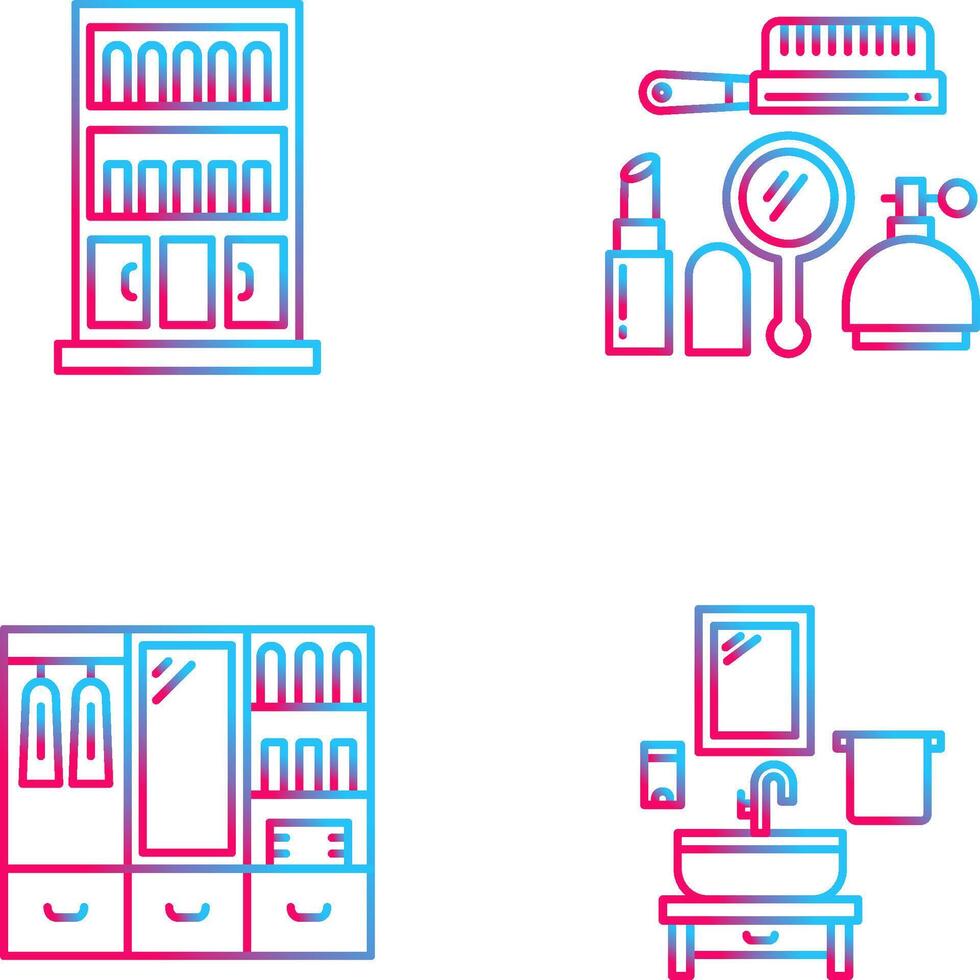 Book Shelf and Makeup Icon vector