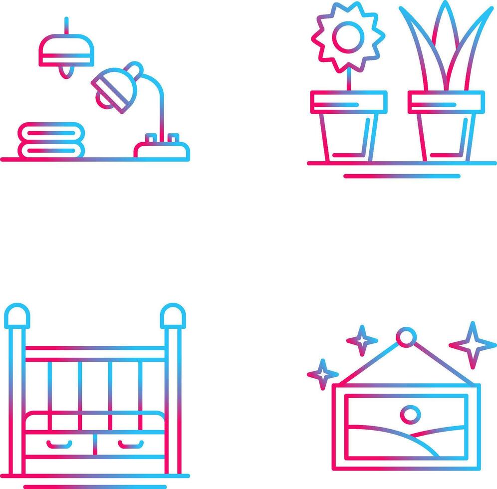 Lamps and House Plants Icon vector