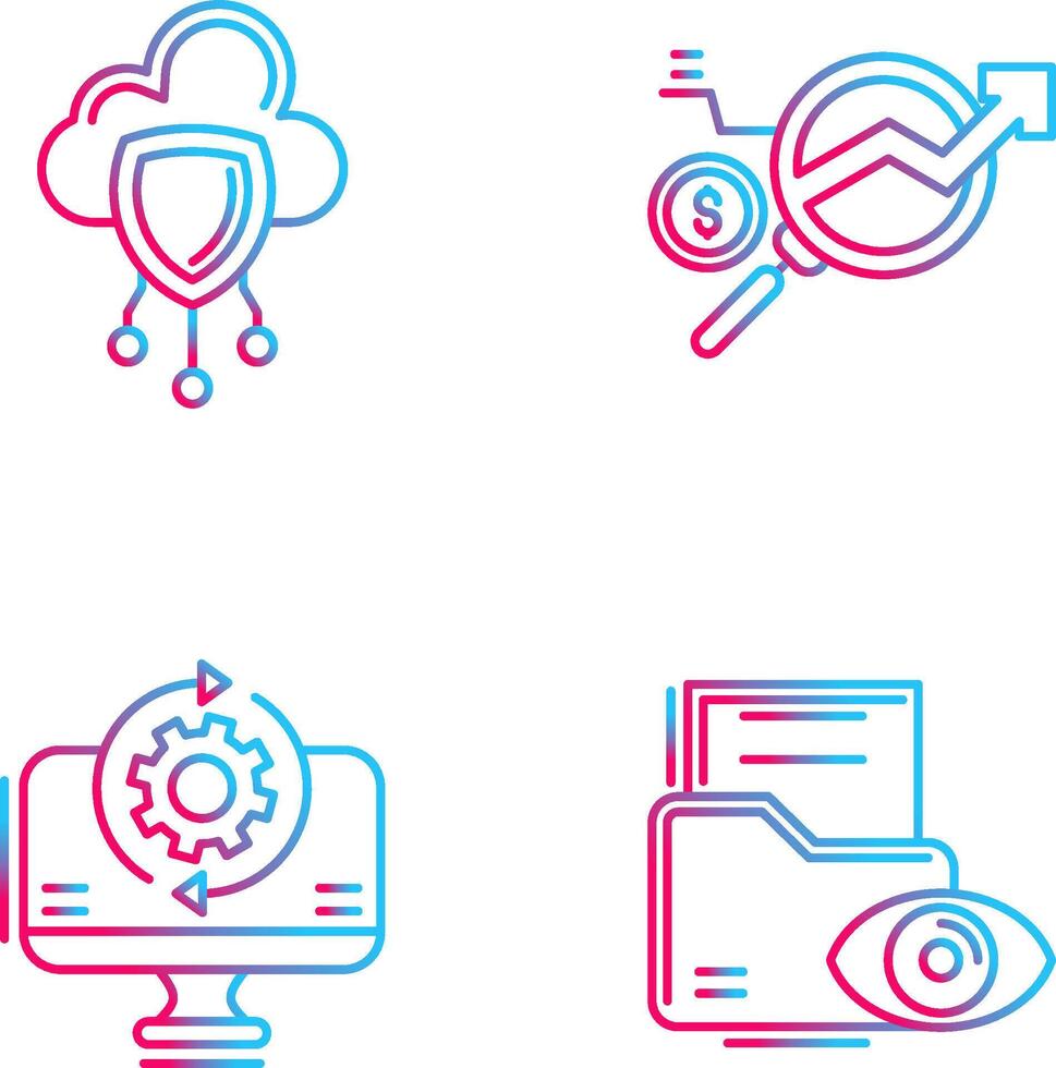 Data Protection and Data Research Icon vector