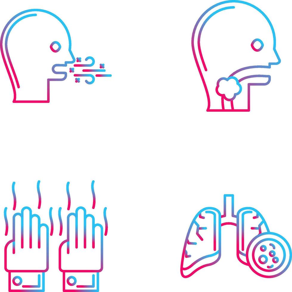 Bad Breath and Throat Cancer Icon vector