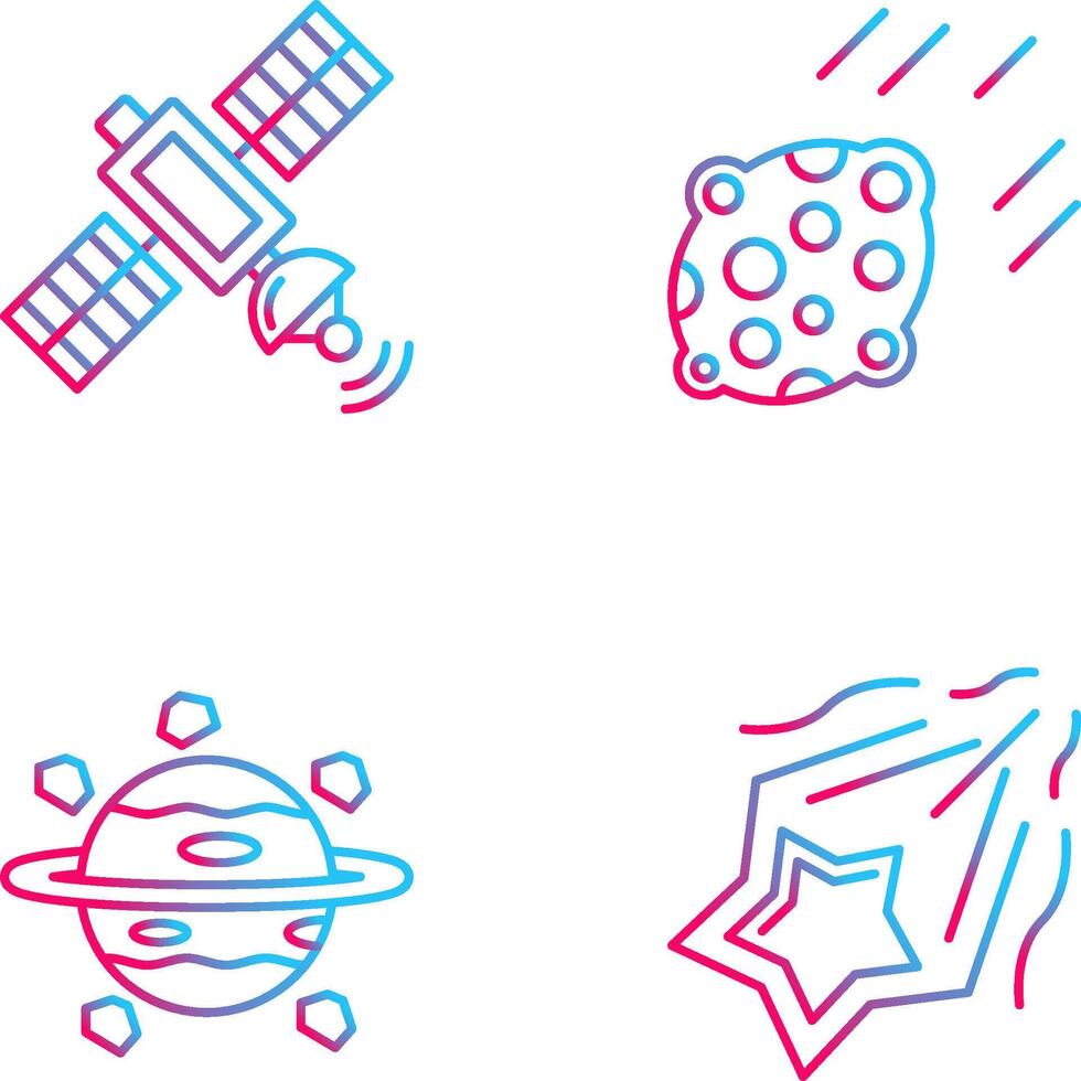 satelite and asteroid Icon vector