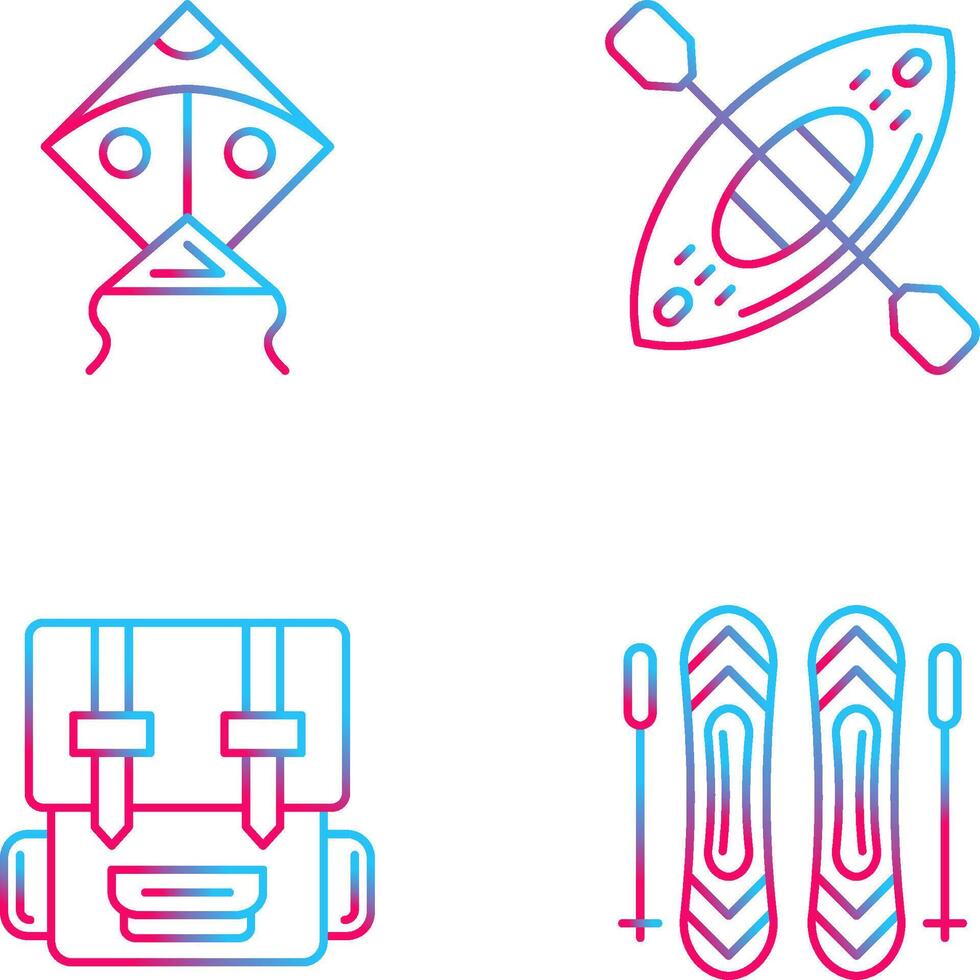 Kite and Kayak Icon vector