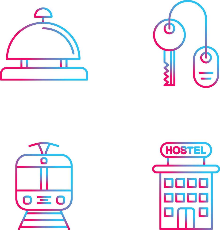 Room key and Desk Bell Icon vector