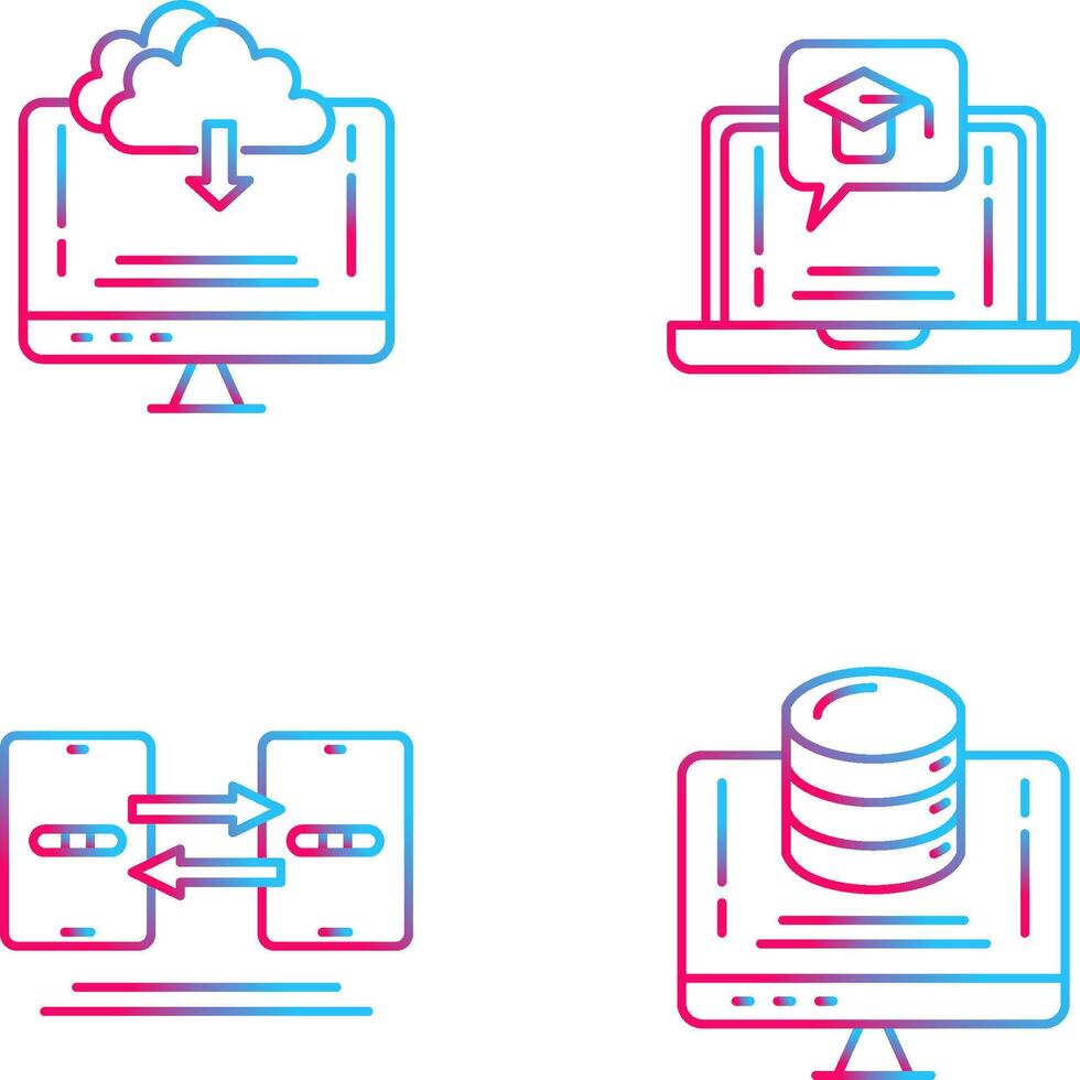 Download and E Learning Icon vector