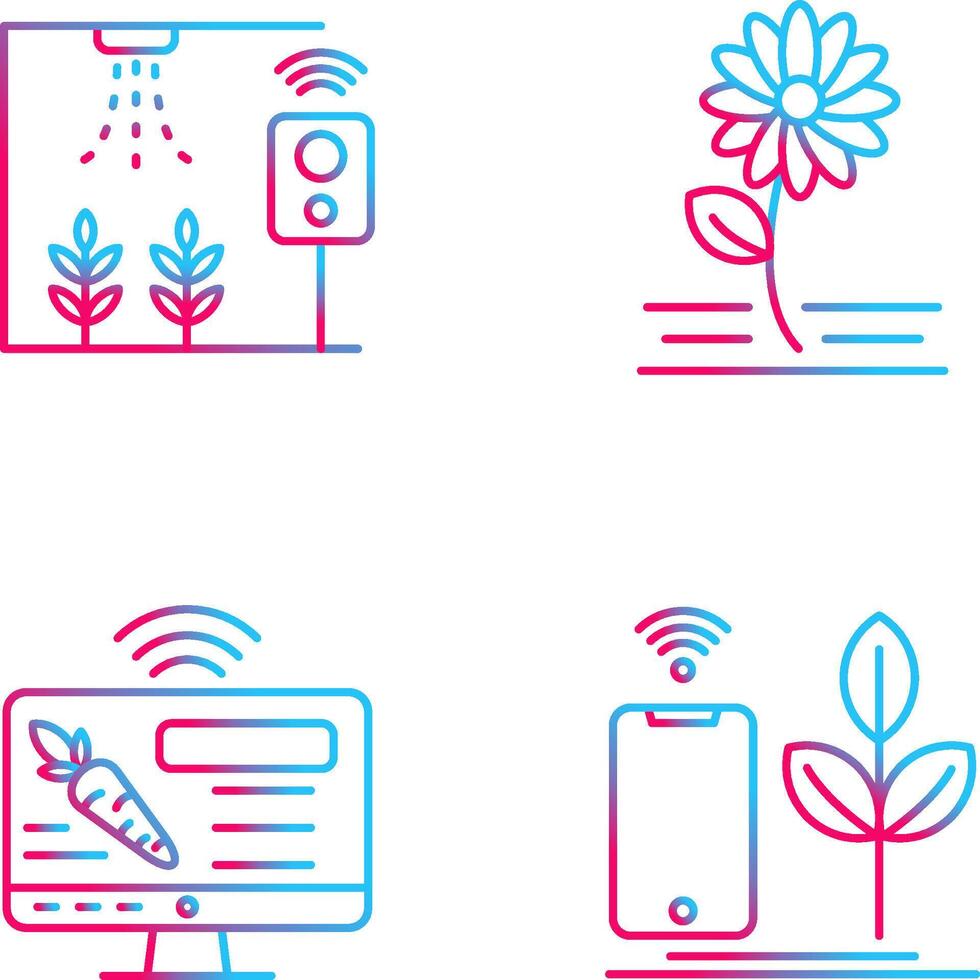 Smart Farm and Flowers Icon vector