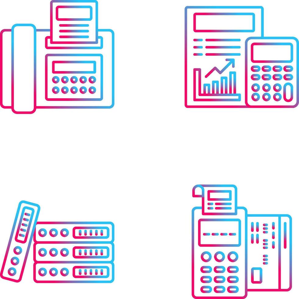 Fax and calculating Icon vector