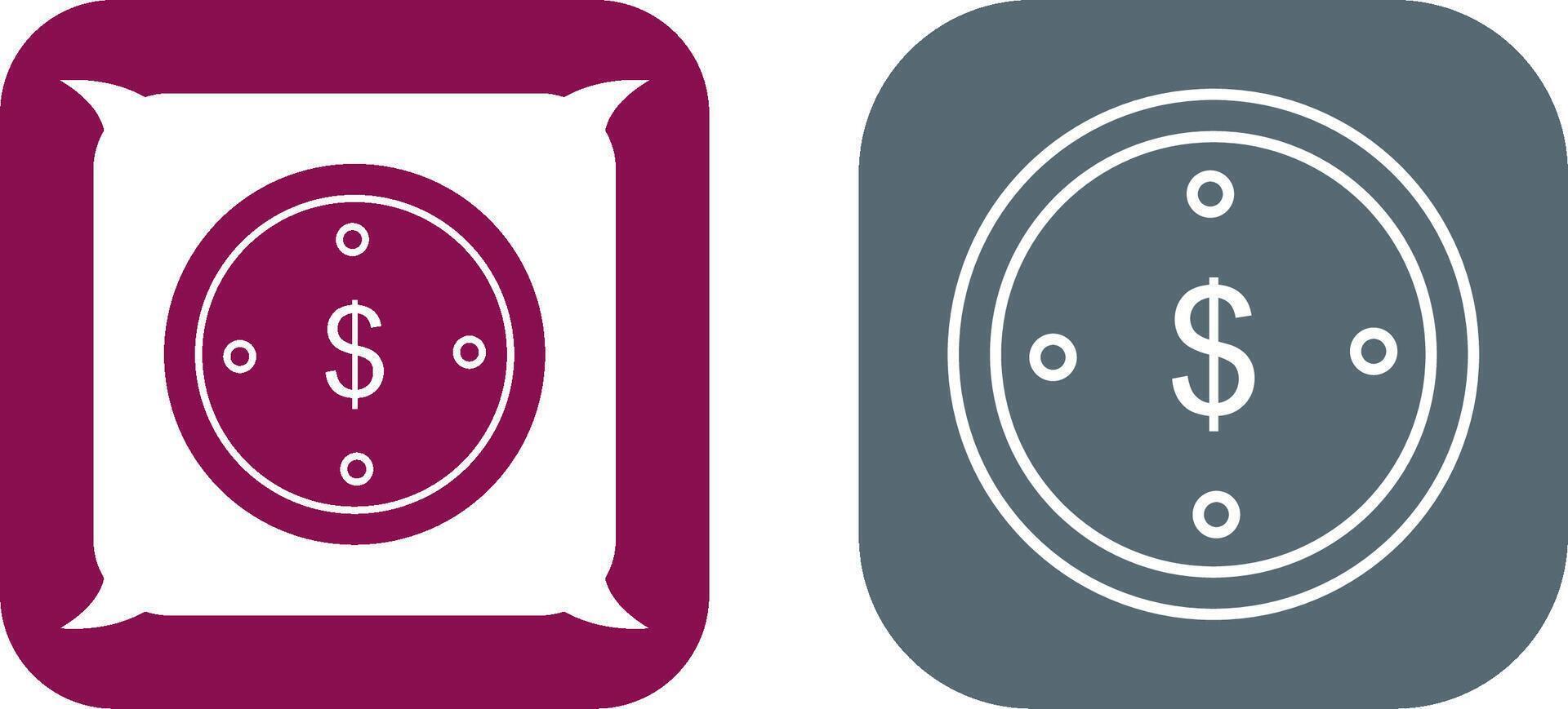 Dollar Coin Icon Design vector