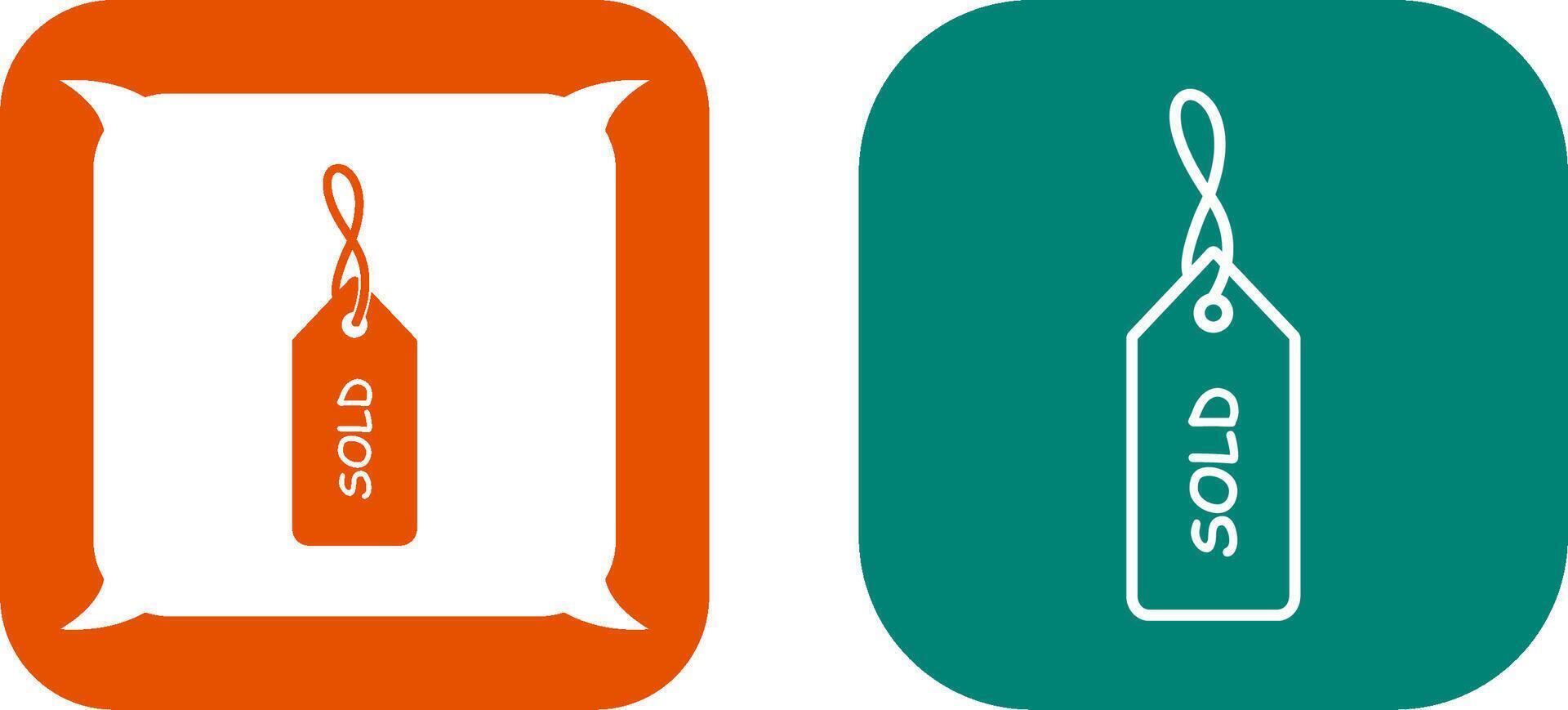 Unique Sold Tag Icon Design vector